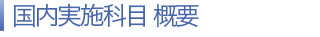 国内実施科目 概要